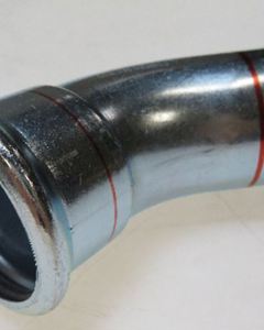 FZ Press elbow 42 mm 45° bushing/nipple galv.